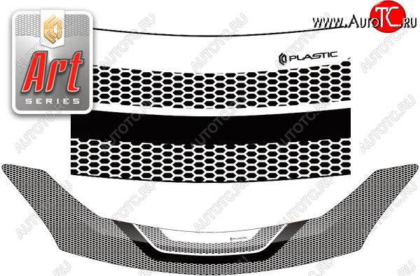 2 299 р. Дефлектор капота CA-Plastic  Toyota Ractis (2010-2016) (Серия Art черная)  с доставкой в г. Керчь
