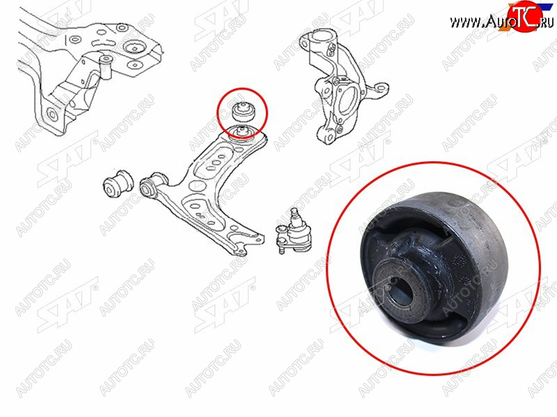 419 р. Сайлентблок Audi A3 12-19  Skoda Karoq 17-  Kodiaq 16-22  Octavia 04-20  Volkswagen Golf 12-19  SAT ST-5Q0407183E  с доставкой в г. Керчь