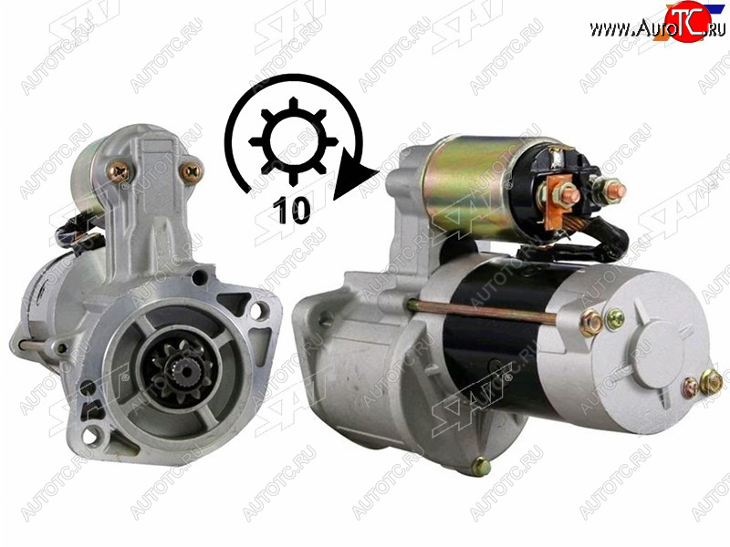 9 249 р. Стартер (2. kW Z=10) SAT  Hyundai Galloper (1991-2003), Mitsubishi Delica (1986-1999), Mitsubishi Galant ( 7,  8) (1992-2005), Mitsubishi Lancer ( 5 Fiore 2,  7,  8) (1983-2000)  с доставкой в г. Керчь
