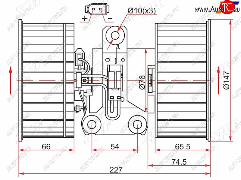 3 499 р. Мотор отопителя салона BMW 5-Series 95-04  X5 99-06  Land Rover Range Rover 02-12 SAT ST-64118385558  с доставкой в г. Керчь