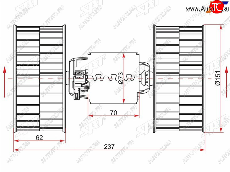 3 699 р. Мотор отопителя салона BMW 5-Series 88-96  7-Series 86-94  8-Series 89-99 SAT ST-64111374377  с доставкой в г. Керчь