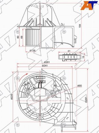 Мотор отопителя салона BMW X5 06-13  X6 08-14 SAT ST-64116971108