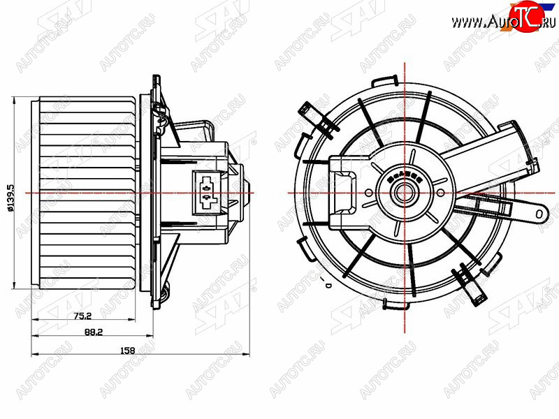 2 299 р. Мотор отопителя салона Peugeot Boxer 06-  Fiat Ducato 06-14 SAT ST-6441Y2  с доставкой в г. Керчь