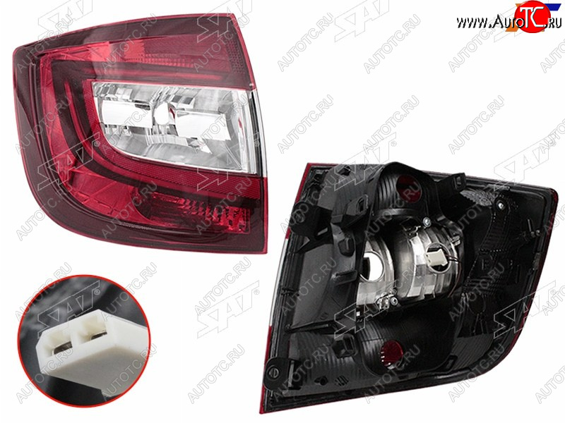 9 849 р. Фонарь задний левый (LED) SAT  Skoda Rapid  NH3 (2017-2020) рестайлинг лифтбэк  с доставкой в г. Керчь