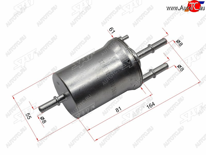 999 р. Фильтр топливный 4 bar VW POLO 01-JETTA 1.6 05-SKODA FABIA 01-OCTAVIA 04-13RAPID 12- SAT ST-6Q0201051J  с доставкой в г. Керчь