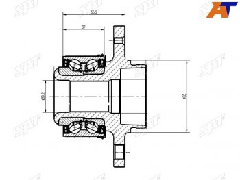 2 599 р. Ступичный узел перед AUDI A1A2SKODA FABIAVW POLO 02- SAT ST-6R0407621A  с доставкой в г. Керчь. Увеличить фотографию 1