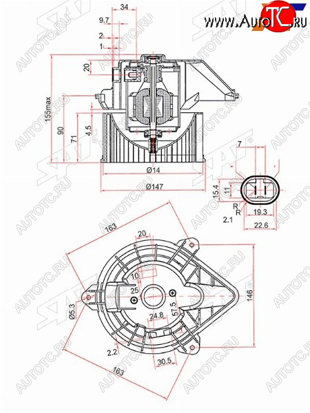 5 199 р. Мотор отопителя салона Nissan Primastar 02-14  Opel Vivaro 01-14  Renault Trafic 01-14 SAT ST-7701050310  с доставкой в г. Керчь