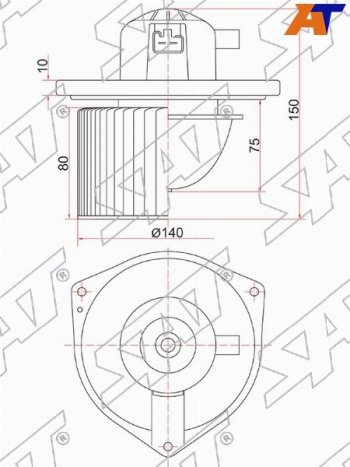 2 159 р. Мотор отопителя салона Mitsubishi ASX 10-20  Galant 03-12  Lancer 07-17  Outlander 05-12  Citroe SAT ST-7802A017  с доставкой в г. Керчь. Увеличить фотографию 2