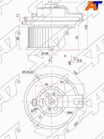 Мотор отопителя салона Honda CR-V 95-01  Odyssey 94-99 SAT ST-79310-SX0-003