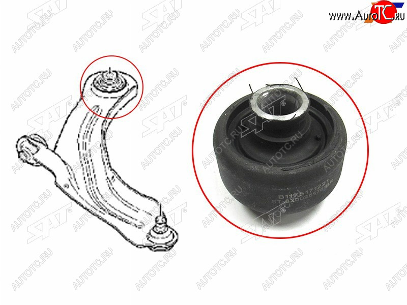 499 р. Сайлентблок переднего рычага задний RENAULT MEGANE II 03-KANGOO 09-12CLIO IV 12- SAT ST-8200255761BR  с доставкой в г. Керчь