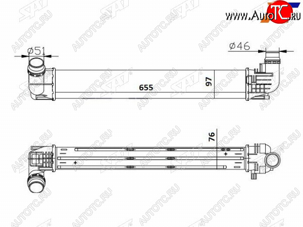 5 399 р. Интеркулер RENAULT DUSTER 1.5D 10- SAT ST-8200880552  с доставкой в г. Керчь