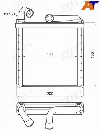 2 499 р. Радиатор отопителя салона SKODA OCTAVIA 13-KODIAQ 16-KAROQ 17-VOLKSWAGEN GOLF 12-PASSAT 14-TIGU SAT ST-87-0025  с доставкой в г. Керчь. Увеличить фотографию 3