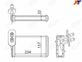 1 299 р. Радиатор отопителя салона AUDI A3 96-98SKODA OCTAVIA 98-98VOLKSWAGEN GOLF 91-98 (трубчатый) SAT ST-87-0022  с доставкой в г. Керчь. Увеличить фотографию 1