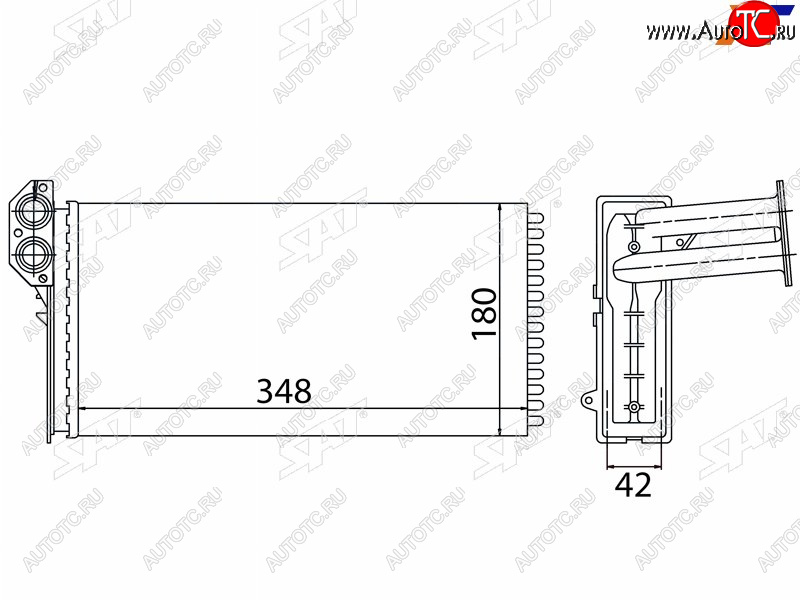 2 899 р. Радиатор отопителя салона MERCEDES SPRINTER 95-06 (трубчатый) SAT ST-87-0040  с доставкой в г. Керчь