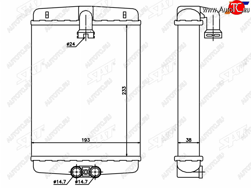 2 259 р. Радиатор отопителя салона MERCEDES C-CLASS W202 93-00(трубчатый) SAT ST-87-0036  с доставкой в г. Керчь
