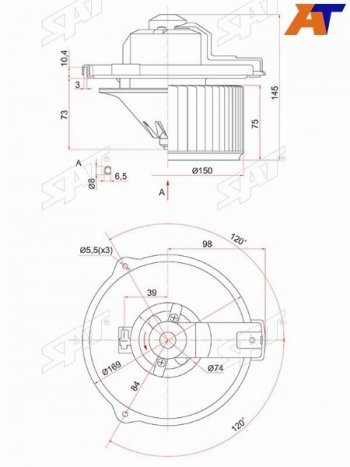 Мотор отопителя салона Suzuki Grand Vitara 97-05  Toyota Allion (T240) 01-07  Avensis (T250) 03-08 SAT ST-87103-12050