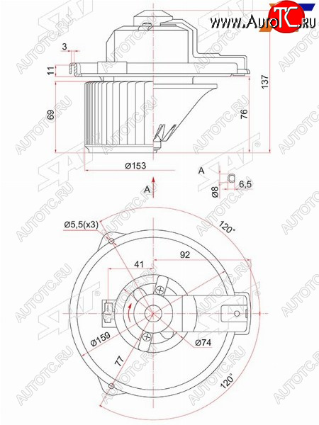 3 699 р. Мотор отопителя салона Mitsubishi Pajero 91-00  Toyota RAV4 (XA10) 94-00  Vitz 99-05  4Runner 89- SAT ST-87103-42020  с доставкой в г. Керчь