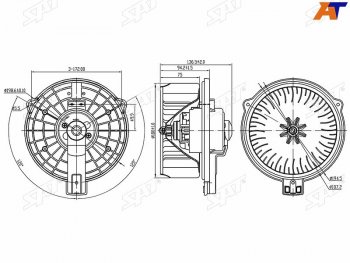 4 199 р. Мотор отопителя салона Lexus GS 97-04  RX 97-03  Toyota Highlander 00-07  Kluger V 00-07 SAT ST-87103-30390  с доставкой в г. Керчь. Увеличить фотографию 4
