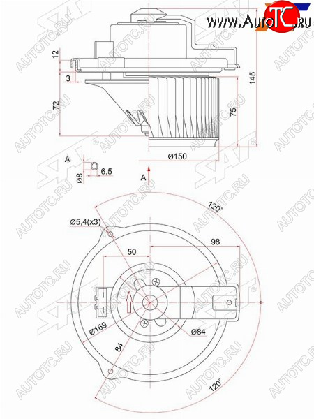 2 899 р. Мотор отопителя салона Toyota Camry (XV20,XV30) 96-06  Harrier (XU30) 03-13  Land Cruiser Prado (J SAT ST-87103-33081  с доставкой в г. Керчь