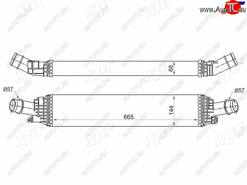 5 649 р. Интеркулер AUDI A4 07-A5 07-A6 11-Q5 08- SAT ST-8K0145805G  с доставкой в г. Керчь