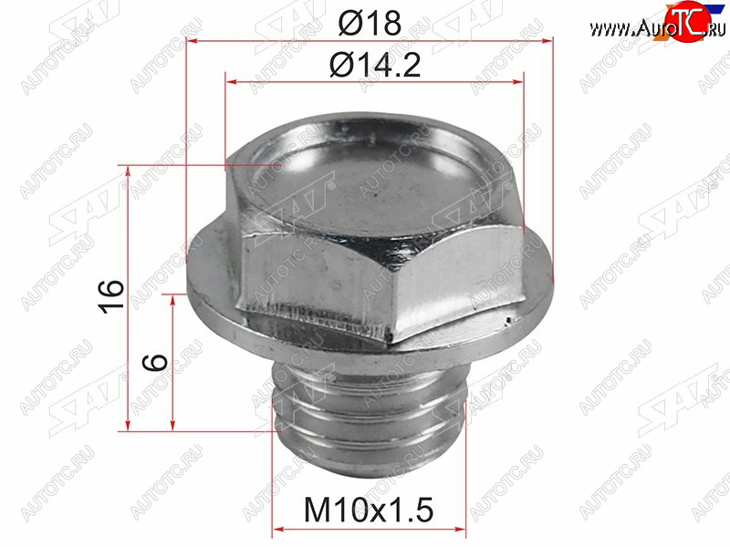 69 р. Пробка сливная TOYOTA MANY SAT ST-90341-10011  с доставкой в г. Керчь