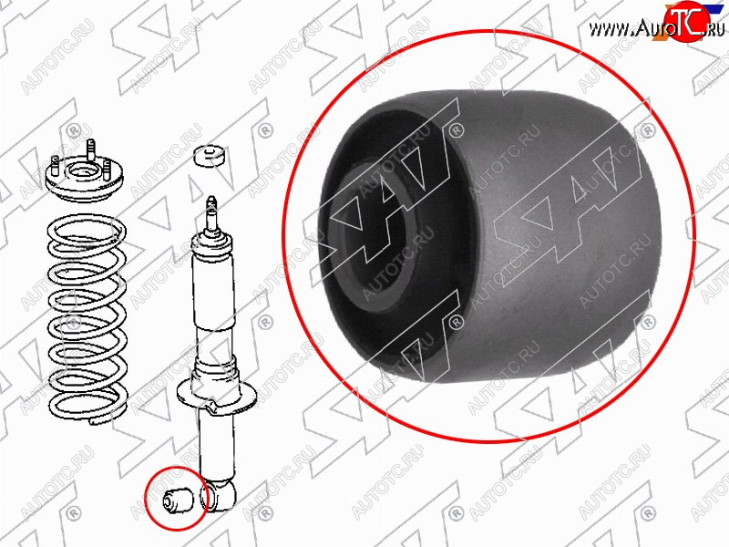 260 р. Сайлентблок Toyota Land Cruiser Prado (J90,J120) 96-09  Lexus GX 02-09  Toyota 4Runner 89-95  FJ SAT ST-90903-89012  с доставкой в г. Керчь