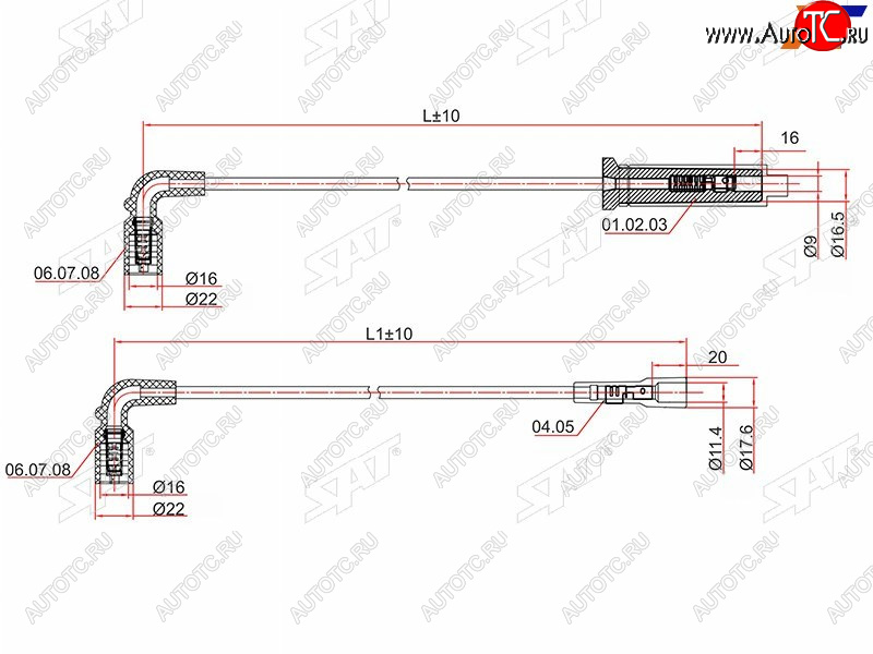 1 149 р. Провода высоковольтные CHEVROLET AVEO 03-08 1.4 F14S3 A14SMSLANOS 05- A14SMS SAT ST-96305387  с доставкой в г. Керчь