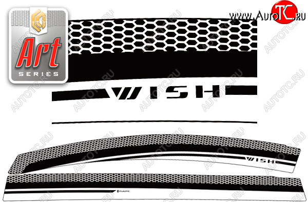 2 299 р. Дефлектора окон CA-Plastic  Toyota Wish  XE20 (2009-2017) дорестайлинг, рестайлинг (Серия Art графит, без хром. молдинга)  с доставкой в г. Керчь