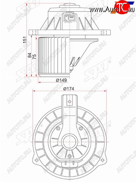 3 499 р. Мотор отопителя салона Hyundai Solaris 10-17  Kia Rio 11-17  Hyundai Accent 11-17 SAT ST-97111-4L000  с доставкой в г. Керчь