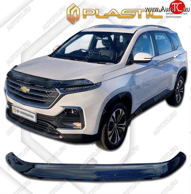 2 399 р. Дефлектор капота (ОАЭ) CA-Plastic Exclusive  Chevrolet Captiva  CN202S (2018-2025) дорестайлинг (classic черный, без надписи)  с доставкой в г. Керчь