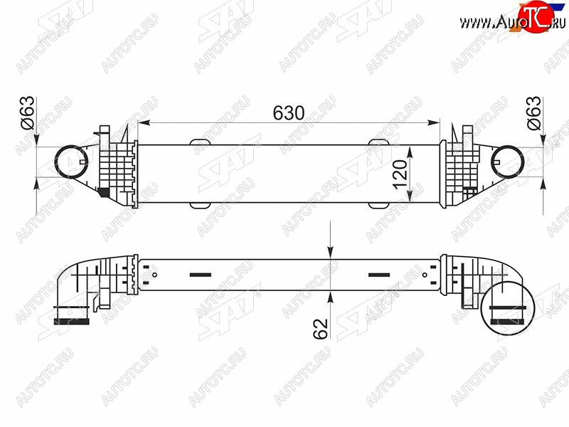 6 799 р. Интеркулер MERCEDES BENZ C-CLASS W204 06-14E-CLASS W212 09- SAT ST-A2045000500  с доставкой в г. Керчь