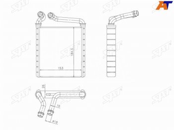 2 559 р. Радиатор отопителя салона SKODA SUPERBYETI 08-VOLKSWAGEN GOLF 03-PASSAT 05-TIGUAN 07- SAT ST-AU07-395-A0  с доставкой в г. Керчь. Увеличить фотографию 1