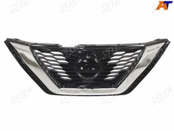 Решетка радиатора SAT Nissan Qashqai  2 (2017-2022) J11 рестайлинг (молдинг хром)