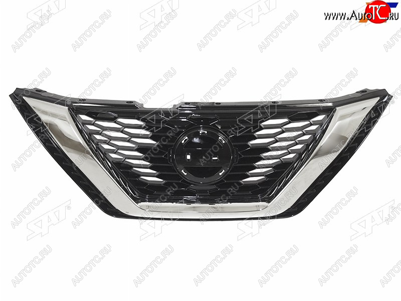 4 099 р. Решетка радиатора SAT  Nissan Qashqai  2 (2017-2022) J11 рестайлинг (молдинг хром)  с доставкой в г. Керчь