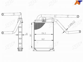Радиатор отопителя салона DAEWOO NEXIA 08- SAT ST-DW25-395-A0