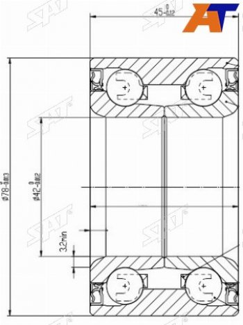 Подшипник передней ступицы FORD ESCAPEMAVERICKMAZDA TRIBUTE 00- SAT ST-EC01-33-048