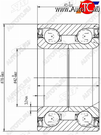 1 299 р. Подшипник передней ступицы FORD ESCAPEMAVERICKMAZDA TRIBUTE 00- SAT ST-EC01-33-048  с доставкой в г. Керчь