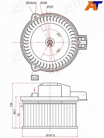 Мотор отопителя салона Mazda 6 05-08  CX-7 06-12 SAT ST-EG21-61-B10