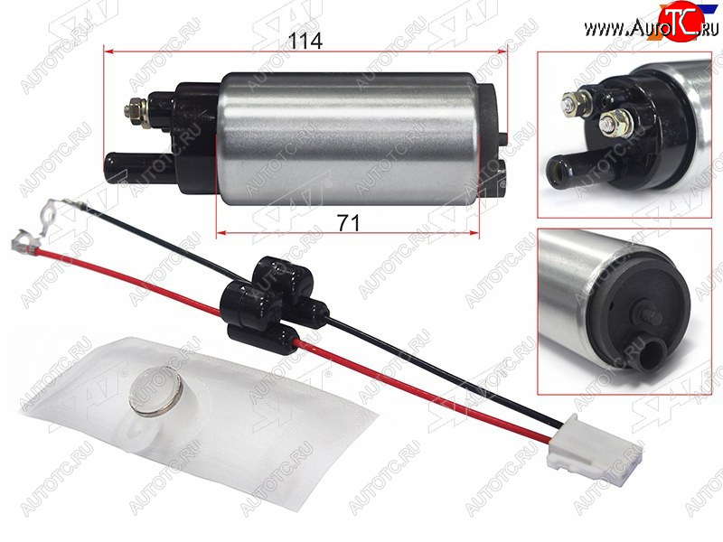 1 079 р. Топливный наcос 12V, 3BAR, 90LH, V=1600 SAT ST-FP09  с доставкой в г. Керчь