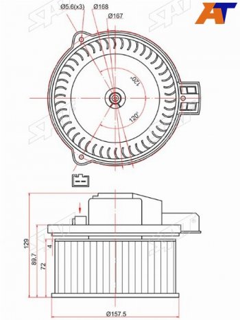 Мотор отопителя салона Mazda 3 13-19  6 07-12  CX-5 11-17  Atenza 07-12 SAT ST-GS1D-61-B10