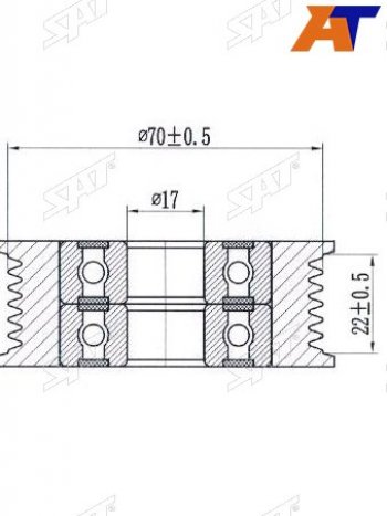 Ролик приводного ремня обводной MAZDA 36ATENZACX-5 08- SAT ST-L510-15-930A