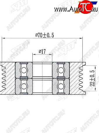 1 059 р. Ролик приводного ремня обводной MAZDA 36ATENZACX-5 08- SAT ST-L510-15-930A  с доставкой в г. Керчь