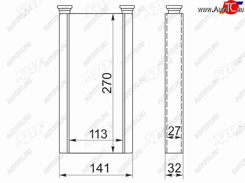 2 799 р. Радиатор отопителя салона TOYOTA HARRIERARISTO #ZS16# 97-05PROGRESS LEXUS RX300GS300 97-05 SAT ST-LX45-395-0  с доставкой в г. Керчь