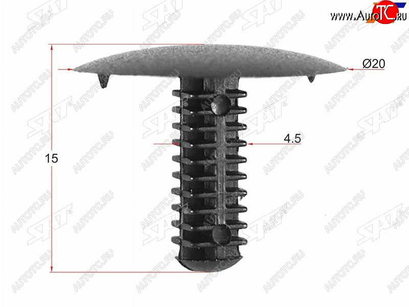 135 р. Клипса фиксатор TOYOTALEXUSNISSANHONDA (1 шт.) SAT ST-M10527  с доставкой в г. Керчь