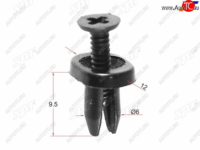 16 р. Клипса крепления бампера FORDMAZDA (1 шт.) SAT ST-M10640  с доставкой в г. Керчь