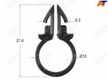 Клипса трубки эл. проводки d=13 (1 шт.) SAT ST-M11427