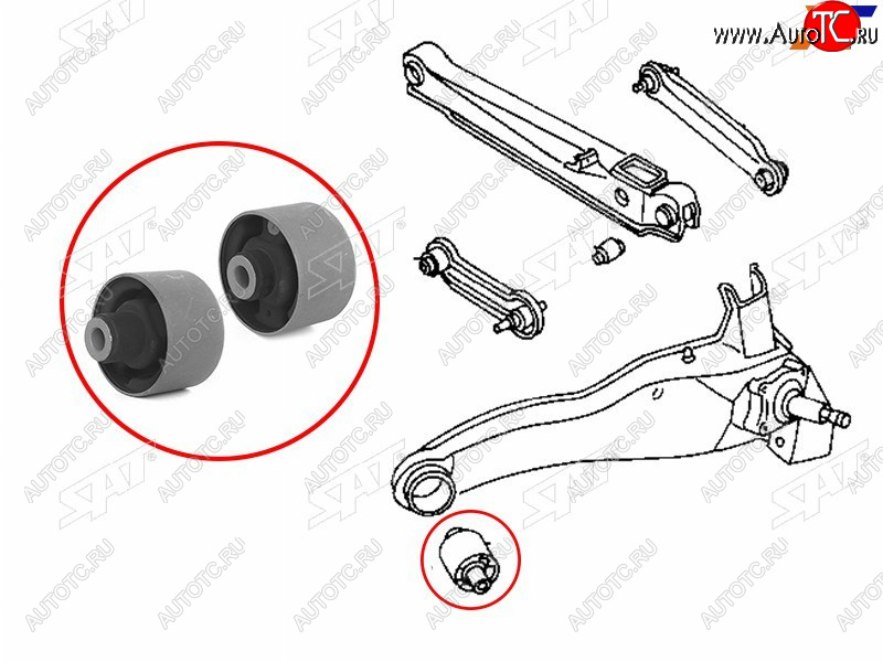589 р. Сайлентблок Mitsubishi Lancer 95-01  Outlander 02-09  Airtrek 01-05  Carisma 95-05  Volvo S40 95 SAT ST-MB809262  с доставкой в г. Керчь