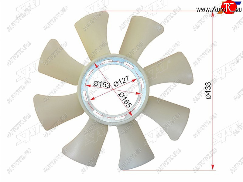 2 369 р. Крыльчатка вентилятора  MITSUBISHI CANTERFUSO 95-06 6D31 SAT ST-ME085510  с доставкой в г. Керчь