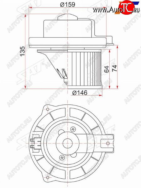 3 699 р. Мотор отопителя салона Mitsubishi Pajero Sport 96-08  Challenger 96-99 SAT ST-MR315962  с доставкой в г. Керчь