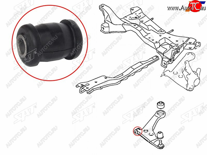 299 р. Сайлентблок Mitsubishi ASX 10-20  Lancer 02-17  Outlander 05-22  Citroen C4 Aircross 12-16  Mits SAT ST-MR403440  с доставкой в г. Керчь